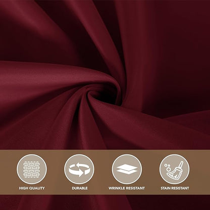 sancua Square Tablecloths 85x85 Inch Burgundy, 2 Pack - Fabric Table Cloth for Square or Round Tables, Washable Polyester Table Cover for Christmas Dinner, Holiday Party, Decorative Display Tables