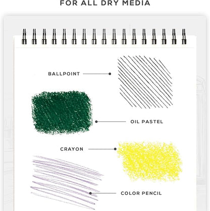 BEECHMORE BOOKS 9x12 Spiral Sketchbook – 140 GSM Acid-Free Paper, 100 Perforated Pages, A4 Art Sketch Pad for Drawing & Sketching, Artists, Adults