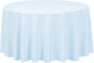 LTC LINENS Baby Blue Tablecloth 120 in Round for 60 Inch Circular Table - Washable, Wrinkle Resistant Polyester Fabric Cloth for Baby Shower, Wedding
