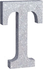 TONIFUL 8 Inch Silver Glitter Letter T Table Centerpiece A-Z Silver Birthday Party Decorations,Silver Alphabet T for Birthday,Chrismas,Graduation,Bridal Shower,Wedding,Anniversary Party Supplies