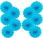 BARTHEW Blue Hanging Paper Fans,Blueaccessories Paper Decorations for Party,Blue Harmony Classroom Decorations,Party Decorations for Boys 8in Hanging Paper Fans 30 Color DIY Set (Sky Blue)
