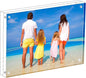 Meetu Acrylic Picture Frame 5x7,Clear Freestanding Double Sided 20mm Thickness Frameless Magnetic Photo Frames Desktop Display with Gift Box Package(1 Pack)