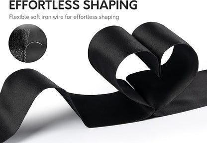 Black Satin Ribbon Double-Faced Wired Ribbons for Gift Wrapping Flower Bouquet Bows Wedding Invitation Christmas Decor Crafts 2-1/2 Inch 10 Yards