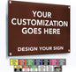 SPEEDYORDERS Custom Aluminum Business Sign, Rustic Modern Style, Brown, 36x24 Inches, Landscape/Portrait Orientation, Wall Mount, Office/Entrance/Exit/Instruction/Warning/Promotional Uses