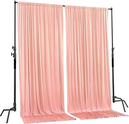 AK TRADING CO. 10 feet x 8 feet IFR Polyester Backdrop Drapes Curtains Panels with Rod Pockets - Wedding Ceremony Party Home Window Decorations - Peach