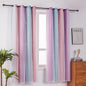 FANLI Ombre Rainbow Blackout Curtains for Kid Girls Bedroom Living Room Darking Stripe Double Layer Star Cut Out Wall Home Decor Gradient Grommet Window Curtains (Pink Purple, 52W x 84L)