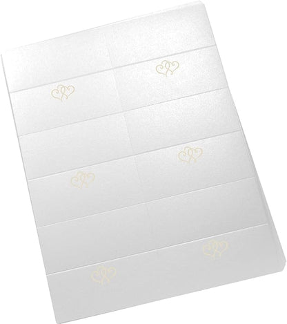 Linked Hearts Printable Place Cards, Ivory (Choose Color), Set of 150 (25 Sheets), Laser & Inkjet Printers - Wedding, Party, Dinner, and Special Events - Made in the USA