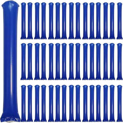 48pcs Round Head Boom Sticks Thunder Sticks Cheering Sticks Team Spirit Plastic Cheerleading Spirit Stick Clapper Inflatable Noise Maker Sports Supply (Blue)