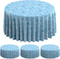 3Pcs Christmas Snowflake Plastic Party Tablecloth Decorations,Disposable Light Blue Snowflake Xmas Round Table Cover Backdrop for Winter Onederland Christmas Holiday Party Supplies,84 inch(Light Blue)