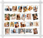 Collage Picture Frame,Photo Display Board,Hanging Pictures Frames with Clips for Graduation Birthday Party,Dorm Photo Card Wall Decor Hanger Holder,Upgraded,Easy To Assemble,Large(White）
