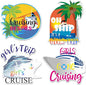 Hoteam 4 Pcs Girls Trip Cruise Door Decorations Magnetic Large Girls Cruise Ship Door Magnets Funny Waterproof Nautical Magnets for Carnival Cabin Stateroom Fridge Car