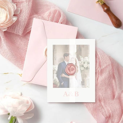 120 Pack Pre-Folded Vellum Jackets for 4.25x5.5 Invitations, Translucent Vellum Paper 4.25x5.5 Jackets, 100GSM Wedding Invitations Wraps, Envelope Liners for Birthdays, Baby Showers