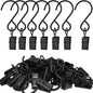 Stainless Steel S Hooks Curtain Clips, 50 Pack Hanging Party Lights Clips, Hangers Gutter Photo, Art Craft Display, 3 Inch Long, Black