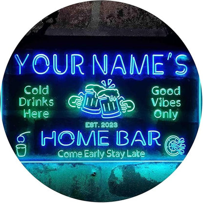 ADVPRO Personalized Your Name Custom Home Bar Beer Established Year Dual Color LED Neon Sign Green & Blue 12 x 8.5 Inches st6s32-p1-tm-gb