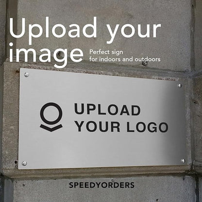 Custom Outdoor Metal Sign, Personalized Aluminum Safety and Business Sign, Waterproof White Aluminum (Logo, 24x18 In)