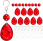 H&D HYALINE & DORA 3Inch Crystal Suncatcher Bauhinia Prisms Pendants 10Pcs Chandelier Crystals Replacement Hanging Sun Catcher Beads for DIY Arts Crafts Decor (Red)