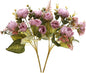 Artificial Flowers Vintage Fake Peony Flowers Silk Mini Plastic Peony Bridal Flowers for DIY Wedding Bouquets Home Decorations 2 Packs(Light Purple)