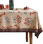 patdrea Designer French Linen Extra Long Tablecloth for Rectangle Table,Vintage Red Floral Tablecloths,Table Cover for Kitchen Dining,Tea Party,Christmas,Thanksgiving,Holiday,67"x118"-Newmari
