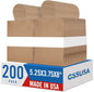GSSUSA 200 Pack Brown Paper Bags 5.25x3.75x8 Inch Small Gift Bags with Handles Bulk, Brown Kraft Bag for Small Business, Sturdy Grocery Retail Shopping Birthday Party Favor Craft Bag