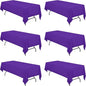 BRILLMAX 6 Pack Purple Tablecloths for 8 Foot Rectangle Tables 60 x 126 Inch - 8ft Rectangular Bulk Linen Polyester Fabric Washable Cloth Cover for Wedding Reception Banquet Birthday Party