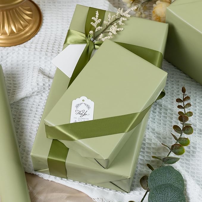 Garbendy Gift Wrapping Paper Roll-Solid Color Pearly-Lustre Paper,Perfect for Wedding, Valentine's Day,Birthday, Christmas,Baby Shower, Party - 17 Inch X 33 Feet