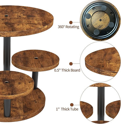 Cupcake Stand, 2 Pack Rotatable Cupcake Stand for 50 Cupcakes, Wood Cake Stand Cupcake Tower, Rustic Dessert Table Display Set Tiered Tray Stand, Round Serving Tray for Party Wedding Birthday