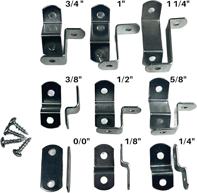 Canvas Clips for Picture Framing screws included 15 per pack ( Choose your offset size ) by E.H.C. (0/0 Flush)