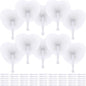 Aodaer 72 Pack Heart Shaped Folding Fans White Paper Fans Handheld Fans with Plastic Handles for Party, Wedding, Anniversary Decoration