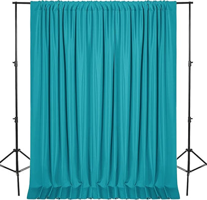 DWCN 10x8 FT Turquoise Backdrop Curtains for Parties, Photography Backdrop Drapes with Rod Pockets for Wedding Decorations Stage Birthday Family Gatherings, 2 Panels 5ft x 8ft