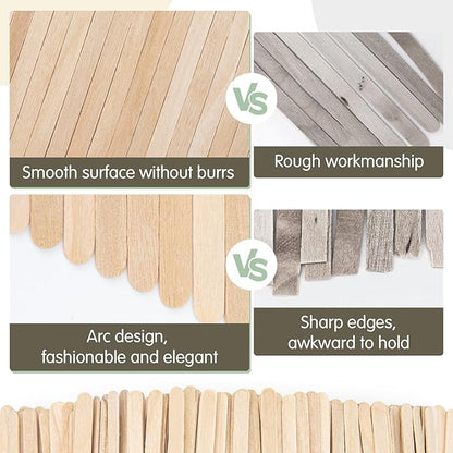 WISYOK 500 PCS Coffee Stirrers, 7 Inch Premium Birch Wood Sticks, Smooth Round Ends, Splinter-Free Disposable Stir Sticks for Coffee, Cocktails, Office, Home Use