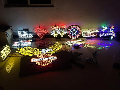 Neon Signs Beer Bar Club Bedroom Glass Neon Signs Compatible For Tabasco for Office Hotel Pub Cafe Birthday Party Man Cave Neon Light Art Wall Lights 24 X 20 Inches