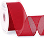 Ribbli Red Burlap Wired Ribbon, 2-1/2” Inch x Continuous 20 Yard, Red Wired Ribbon for Wreaths,Big Bows,Tree Decoration,Outdoor Decoration