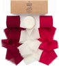 Vitalizart Red Handmade Chiffon Silk Ribbon Fringe 1.5" x 21 Yd Frayed Edges Ribbons for Wedding Invitations Bridal Bouquets Gifts Wrapping Crafts Holiday Party Decorations