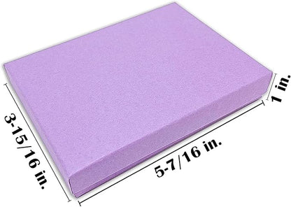 TheDisplayGuys - 25-Pack #53 Kraft Paper Cardboard Gift Boxes/Jewelry Cases w. Cotton Padding & Lid - Purple - (5.4" x 3.9" x 1.0")
