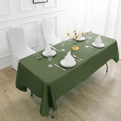 Rectangle Tablecloth 60x102 inch Washable Polyester Fabric Table Cloth for Wedding Party Dining Banquet Decoration（60x102, Willow）