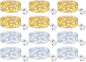 kolpop 12 Pack LED Fairy Lights Battery Operated, Mini Twinkle String Lights Battery Powered Waterproof for Christmas Mason Jars Party,2 Colors