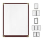 Goodsmart Restaurant Menu Covers – 25 Pack Burgundy 2-View, Top-Loading Menu Holders, Vinyl & Plastic Café Menu Covers, Clear Menu Sleeves, Fits 8.5" x 11", Leather-Style Design, Gold Corners