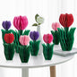 SUNBEAUTY 8 PCS Flower Honeycomb Decoration - Red Tulip Decor for Mother's Day and Spring - Table Centerpieces
