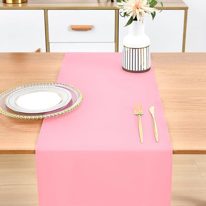 Farmhouse Pink Table Runner Dining Table Runners 48 Inches Long Coffee Table Runner for Dresser Living Room Bedroom Holiday Party Banquet 12X48 Inch