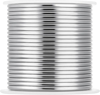 Mandala Crafts 10 Gauge Anodized Aluminum Craft Wire for Jewelry Making - 120 FT Colored Flexible Silver Black Wire - Bendable for Bonsai Armature Crafting Sculpting