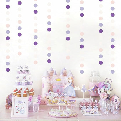 Purple-White Pink Birthday Party-Decorations Streamers - 52FT Girl Women Hanging Paper Garland Banner,Baby Bridal Shower Engagement Wedding Anniversary Bachelorette Backdrop Decor Hugtmr