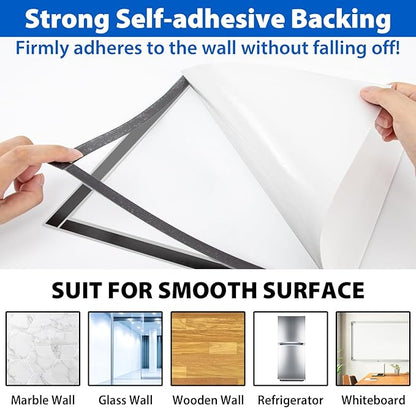 5Packs Magnetic Sign Holder 8.5 x 11, Self Adhesive Display Picture Frame with Magnetic Frame and Clear PVC for Office Store Home Door Window Refrige Magnetic Paper Holder, Silver