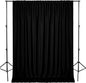 DWCN 10x10 FT Black Backdrop Curtains for Parties, Photography Backdrop Drapes with Rod Pockets for Wedding Decorations Stage Birthday Family Gatherings, 2 Panels 5ft x 10ft