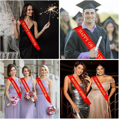 Blank Sash 16 PCS Sashes DIY Satin Sash Chair Sashes Scout Sash President Sash Senior Sash Scout Sash Wedding Party Sash