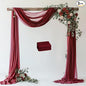 Wokceer Burgundy Wedding Arch Draping Fabric Backdrop 3 Panels 28.7" X 20FT Sheer Drapes Fabric for Wedding Arbor Ceremony Party
