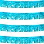 4 Pack Total 40 Feet Foil Fringe Garland Light Blue Metallic Wall Hanging Drapes Tassel Skirting Teal Tinsel Streamers for Parade Float Trailer Mardi Gras Party Birthday Wedding (Turquoise)
