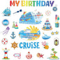 26 Pcs Birthday Cruise Door Decorations Magnetic, Funny Cruise Ship Sea Navigation Door Magnets Stickers Cruise Door Decor for Cabin Door Fridge Car Accessories Carnival Birthday Party Supplies