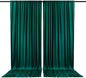 2 Panels Deep Green Backdrop Curtain, 10 x 7 Feet Background Curtains for Parties, Weddings, Baby Showers, Bachelorette Halloween, Christmas Birthday Party Photoshoot Backdrop Curtains Decorations