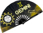 DeFlare | Cosmic Zodiac Rave Fan | Zodiac Sign Hand Fan | Astrology Rave Fan | Hand Fan | Large Rave Fan | Large Clacking Fan