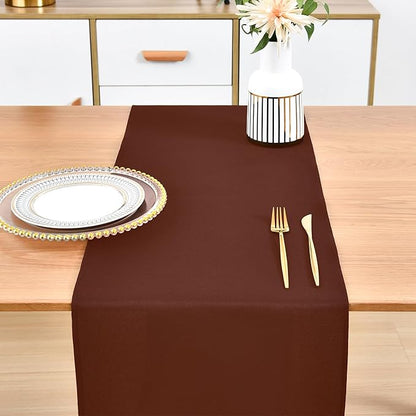 Farmhouse Chocolate Table Runner Dining Table Runners 48 Inches Long Coffee Table Runner for Dresser Living Room Bedroom Holiday Party Banquet 12X48 Inch